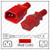 IEC320 C14 Male Plug to C19 Connector 1.2 meters / 4 feet 15A/250V 14/3 SJT Red - Power Cord IEC320 C14 Male Plug to C19 Connector 1.2 meters / 4 feet 15A/250V 14/3 SJT Red - Power Cord
