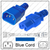 IEC320 C14 Male Plug to C15 Connector 0.6 meters / 2 feet 15A/250V 14/3 SJT Blue - Power Cord
