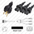 NEMA L6-30 Male Plug to 3 way IEC320 C15 Connectors 1.2 meters / 4 feet 15A/250V 12/3 & 14/3 SJT 24 inch legs Black - Splitter Power Cord