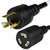 NEMA L6-20 Male Plug to L6-20 Connector 18.0 meters / 60 feet 18A/250V 12/3 SJT Black - Power Extension Cord