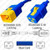 IEC320 C20 Male Plug to C19 Connector V-Lock 1.8 meters / 6 feet 16A/250V H05VV-F3G1.5 & 14/3 SJT Blue - Locking Power Cord IEC320 C20 Male Plug to C19 Connector V-Lock 1.8 meters / 6 feet 16A/250V H05VV-F3G1.5 & 14/3 SJT Blue - Locking Power Cord