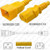 IEC320 C20 Male Plug to C13 Connector 1.8 meters / 6 feet 15A/250V 14/3 SJT Yellow - Power Cord IEC320 C20 Male Plug to C13 Connector 1.8 meters / 6 feet 15A/250V 14/3 SJT Yellow - Power Cord