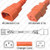 IEC320 C14 Male Plug to C19 Connector 0.9 meters / 3 feet 15A/250V 14/3 SJT Orange - Power Cord