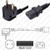 Korea KSC8305 Male Plug Angled Down to IEC320 C13 Connector 1.8 meters / 6 feet 10A/250V H05VV-F3G.75 Black - Country Power Cord Hanked