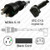 NEMA 5-15 Male Plug to IEC320 C13 Connector Angled Up 1.8 meters / 6 feet 15A/125V 14/3 SJT Black - Hospital Grade Power Cord