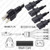 NEMA 5-15 Male Plug to 4 way IEC320 C13 Connectors 3.0 meters / 10 feet 15A/125V 14/3 SJT 24 inch legs Black - Splitter Power Cord