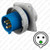 HUBBELL HBL3100B6W AC Inlet IEC60309 3100B6W Pin & Sleeve Inlet 100/125A - Dual Rated to Support 3125B6W