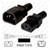 IEC320 C14 Male Plug to C13 Connector 2.1 meters / 7 feet 10A/250V 18/3 SJT Black - Power Cord