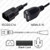 IEC320 C14 Male Plug to NEMA 5-15 Connector 0.3 meters / 1 foot 13A/125V 16/3 SJT Black - Power Cord