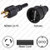 NEMA L6-15 Male Plug to Schuko CEE7/7 Connector 0.3 meters / 1 foot 15A/250V 14/3 SJT Black - Pigtail Plug Adapter