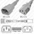 IEC320 C14 Male Plug to C13 Connector 3.7 meters / 12 feet 10A/250V 18/3 SJT Gray - Power Cord