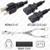 NEMA 5-15 Male Plug to 2 way IEC320 C13 Connectors 0.9 meters / 3 feet 10A/125V 18/3 SJT 7 inch legs Black - Splitter Power Cord