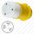 HUBBELL HBL26CM23 AC Connector NEMA L6-30 Female Yellow Corrosion Resistant