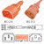 IEC320 C14 Male Plug to C13 Connector 0.3 meters / 1 foot 10A/250V 18/3 SJT Orange - Power Cord