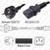 Schuko CEE7/7 Male Plug to IEC320 C13 Connector 2.5 meters / 8 feet 10A/250V H05VV-F3G1.0 Black - Country Power Cord Schuko CEE7/7 Male Plug to IEC320 C13 Connector 2.5 meters / 8 feet 10A/250V H05VV-F3G1.0 Black - Country Power Cord