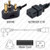 South Africa Sans164-1 Male Plug Angled Down to IEC320 C19 Connector 3.0 meters / 10 feet 16A/250V H05VV-F3G1.5 Black - Country Power Cord Hanked