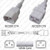 IEC320 C14 Male Plug to C19 Connector 2.5 meters / 8 feet 15A/250V 14/3 SJT White - Power Cord