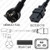 NEMA 6-15 Male Plug Angled Up to IEC320 C19 Connector 4.5 meters / 15 feet 15A/250V 14/3 SJT Black - Power Cord