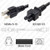 NEMA 5-15 Male Plug to IEC320 C5 Connector 4.5 meters / 15 feet 7A/125V 18/3 SPT-2 Black - Power Cord