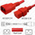 IEC320 C14 Male Plug to C19 Connector 1.8 meters / 6 feet 15A/250V 14/3 SJT Red - Power Cord