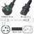 NEMA 6-15 Male Plug Angled Up to IEC320 C13 Connector 1.8 meters / 6 feet 15A/250V 14/3 SJT Black - Hospital Grade Power Cord