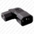 IEC320 C14 Male Plug to C13 Connector Angled Right CE - Block Plug Adapter IEC320 C14 Male Plug to C13 Connector Angled Right CE - Block Plug Adapter