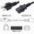 NEMA 5-15 Male Plug to IEC320 C13 Connector 4.5 meters / 15 feet 10A/125V 18/3 SVT Black - Power Cord