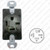 HUBBELL HBL8420 AC Receptacle NEMA 15-20 Female Black 250 Volt 20 Amp