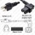 NEMA 5-15 Plug to IEC 320 C15 RIGHT Connector 4.6m / 15 feet 15A/125V 14/3 SJT BLACK