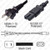 NEMA 1-15 Male Plug to IEC320 C7 Connector Polarized 1.8 meters / 6 feet 7A/125V 18/2 SPT-2 Black - Power Cord Hanked