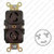 HUBBELL HBL4700 AC Receptacle NEMA L5-15 Female Brown Duplex HUBBELL HBL4700 AC Receptacle NEMA L5-15 Female Brown Duplex