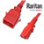 Raritan SecureLock SLC20C13-10FTK1-6PK IEC320 C20 Male Plug to C13 Connector 3.0 meters / 10 feet 15A/250V 14/3 SJT Red- 6 Pack Locking Power Cords