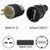 NEMA 6-15 Male Plug to Schuko CEE7/7 Connector 0.3 meters / 1 foot 15A/250V H05VV-F3G1.5 Black - Pigtail Plug Adapter