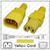 IEC320 C14 Male Plug to C15 Connector 3.7 meters / 12 feet 15A/250V 14/3 SJT Yellow - Power Cord