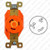 HUBBELL IG2310 AC Receptacle NEMA L5-20 Female Orange Isolated Ground HUBBELL IG2310 AC Receptacle NEMA L5-20 Female Orange Isolated Ground