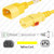 IEC320 C14 Male Plug to C13 Connector WS-Lock 1.8 meters / 6 feet 15A/250V 14/3 SJT Yellow - Locking Power Cord IEC320 C14 Male Plug to C13 Connector WS-Lock 1.8 meters / 6 feet 15A/250V 14/3 SJT Yellow - Locking Power Cord