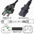 NEMA 6-15 Male Plug to IEC320 C13 Connector Shielded 4.5 meters / 15 feet 15A/250V 14/3 SJT Black - Hospital Grade Power Cord