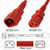 IEC320 C14 Male Plug to C13 Connector 0.9 meters / 3 feet 10A/250V H05VV-F3G0.75 & 18/3 SJT & HVCTF1.0 Red - Power Cord