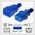 IEC320 C20 Male Plug to C19 Connector 0.9 meters / 3 feet 20A/250V 12/3 SJT Blue - Power Cord IEC320 C20 Male Plug to C19 Connector 0.9 meters / 3 feet 20A/250V 12/3 SJT Blue - Power Cord