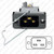 HUBBELL H320BL AC Inlet IEC60320 C20 Male with Clamp