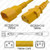 IEC320 C14 Male Plug to C13 Connector 1.5 meters / 5 feet 15A/250V 14/3 SJT Yellow - Power Cord
