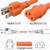 NEMA 5-15 Male Plug to IEC320 C13 Connector 4.5 meters / 15 feet 13A/125V 16/3 SJT Orange - Power Cord