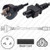Argentina IRAM2073 Male Plug to IEC320 C5 Connector 1.8 meters / 6 feet 2.5A/250V H05VV-F3G.75 Black - Country Power Cord Hanked