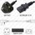 Gulf States Male Plug Angled Down to IEC320 C13 Connector 3.0 meters / 10 feet 10A/250V H05VV-F3G1.0 Black - Country Power Cord