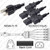 NEMA 5-15 Male Plug to 5 way IEC320 C13 Connectors 3.0 meters / 10 feet 15A/125V 14/3 SJT 24 inch legs Black - Splitter Power Cord
