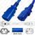 IEC320 C14 Male Plug to C13 Connector P-Lock 0.5 meters / 1.5 feet 10A/250V 18/3 SVT Blue - Locking Power Cord