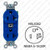 HUBBELL 5362BL AC Receptacle NEMA 5-15/20 Female Duplex Construction Grade Blue HUBBELL 5362BL AC Receptacle NEMA 5-15/20 Female Duplex Construction Grade Blue