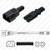 IEC320 C14 Male Plug to C7 Connector 0.9 meters / 3 feet 7A/125V 18/2 SPT-2 Black - Power Cord