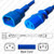 IEC320 C14 Male Plug to C13 Connector 0.6 meters / 2 feet 10A/250V H05VV-F3G0.75 & 18/3 SJT & HVCTF1.0 Blue - Power Cord