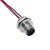 Mencom MAC-5MR-4-1M MAC, Receptacle, 5 Pole, Male Straight, 1m, 22awg, 4A, .25-NPT, Front Mount, Nickel Plated Brass | American Cable Assemblies